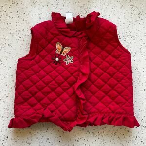 3/$12 6-9 Month Pink Light Puffer Vest with Flower Detail
